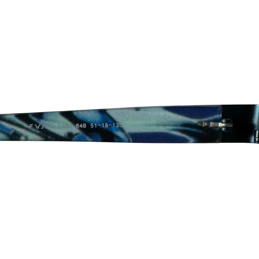 Fysh Urban Eyewear Eyeglasses 51-18-135 3480 Aqua/Blue Rectangle Frames Only UK - Picture 3 of 12
